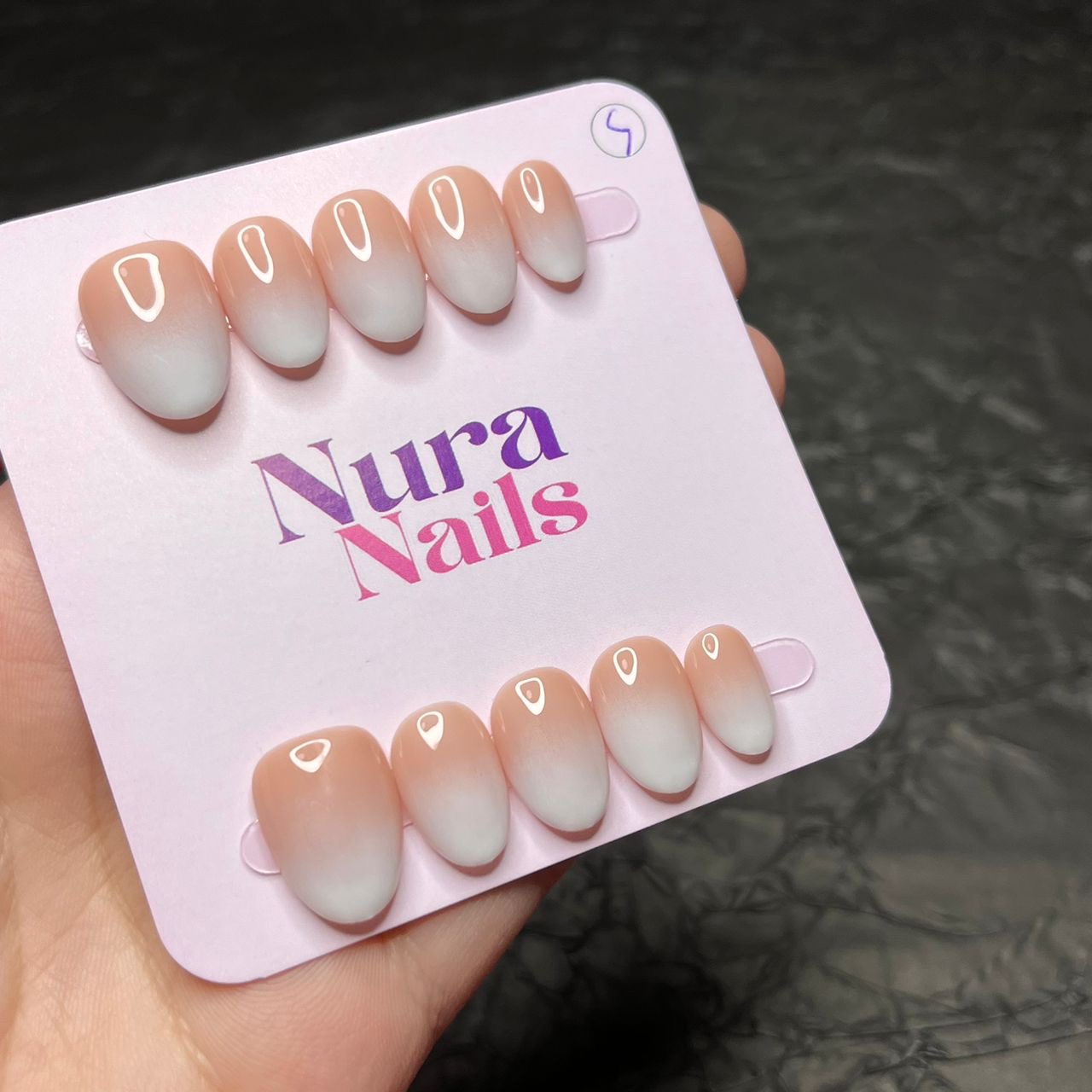 Custom nail design - nude ombre press-on nails
